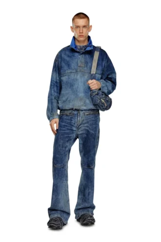 d-flow-fse Pulloverjacke aus Denim mit Dirt-Effekt