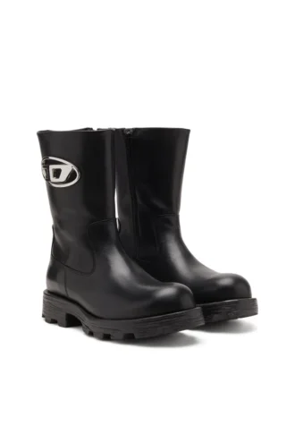 d-hammer bkr d w D-Hammer-Biker-Stiefel aus glänzendem Leder