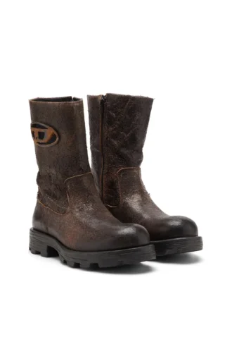 d-hammer bkr d w D-Hammer-Bikerstiefel aus distressed Crackled Suede