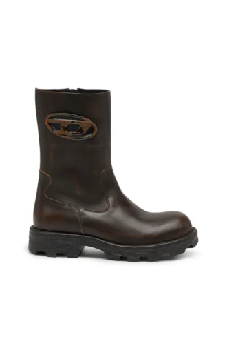 d-hammer bkr d w D-Hammer-Cut-out Lederstiefel mit oxidierten Metallbeschlägen