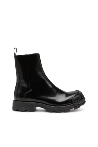 d-hammer bt zip d D-Hammer-Leder Chelsea-Stiefel mit ovalen D-Zehenkappen