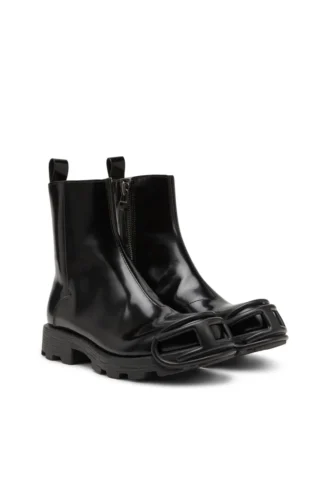 d-hammer bt zip d D-Hammer-Leder Chelsea-Stiefel mit ovalen D-Zehenkappen