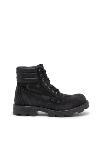 d-hammer lace up D-Hammer-Combat-Stiefel aus Denim und Leder