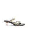 d-havanna kittie D-Havanna Kittie-Mules aus ausgefranstem Denim mit Kristallen d-havanna kittie D-Havanna Kittie-Mules aus ausgefranstem Denim mit Kristallen
