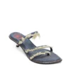 d-havanna kittie D-Havanna Kittie-Mules aus ausgefranstem Denim mit Kristallen d-havanna kittie D-Havanna Kittie-Mules aus ausgefranstem Denim mit Kristallen