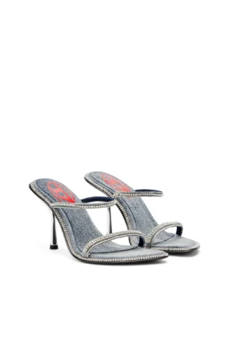 d-havanna sdl D-Havanna-Mules mit Absatz aus Kristall-Denim