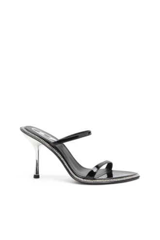 d-havanna sdl D-Havanna-Strappy Lack-Pantoletten mit Kristallen