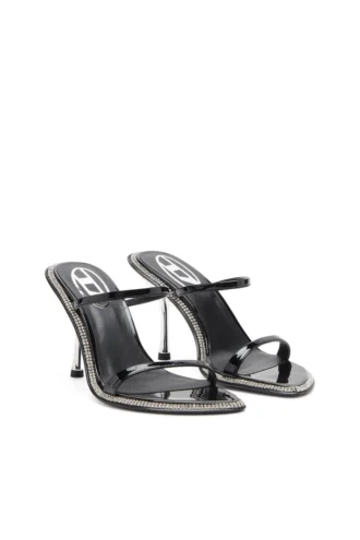 d-havanna sdl D-Havanna-Strappy Lack-Pantoletten mit Kristallen