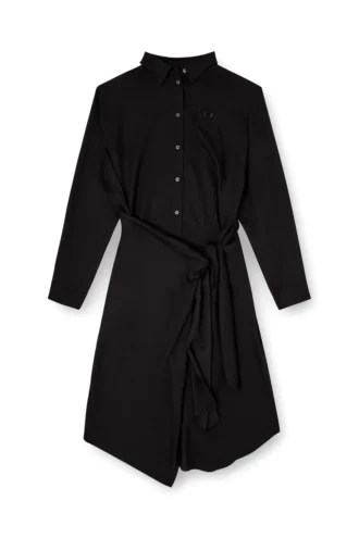 d-iletta-s1 Midi-Hemdkleid mit gedrehtem Detail