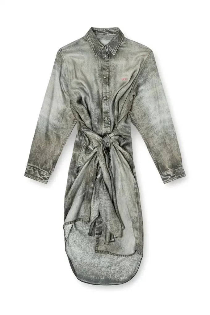 d-iletta Wickelkleid aus Viskose in Denim-Optik