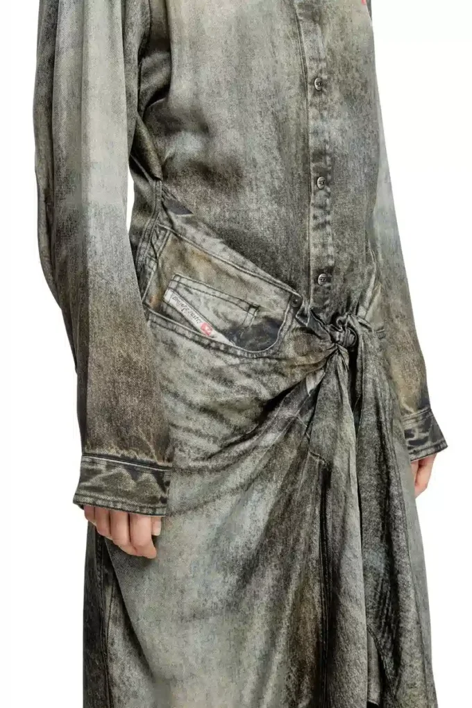 d-iletta Wickelkleid aus Viskose in Denim-Optik