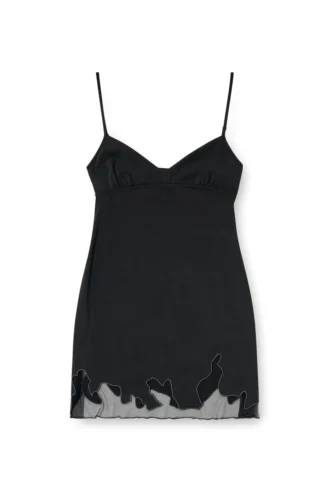 d-inlay-r1 Minikleid aus Nylon mit Tüll-Einsatz