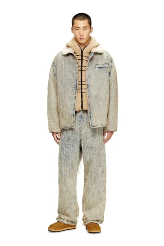 d-ivar-s Jacke aus Jacquard-Denim mit schwebenden Fäden
