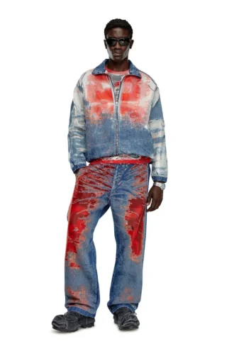 d-krap-fse Jacke aus Devoré-Denim mit Logo