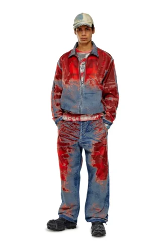 d-krap-fse Jacke aus Devoré-Denim mit Logo