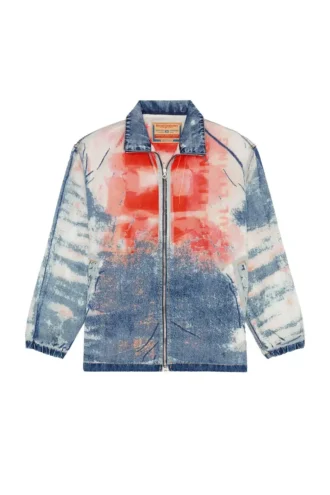 d-krap-fse Jacke aus Devoré-Denim mit Logo