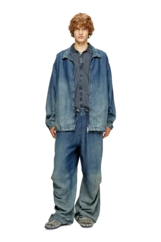 d-krap-s6 Jacke mit Reißverschluss aus fließendem Denim