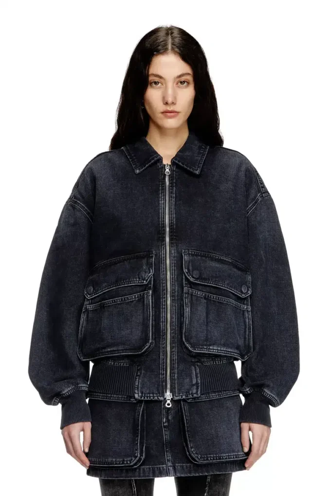 d-kurz Jacke aus Batavia-gewebtem Denim