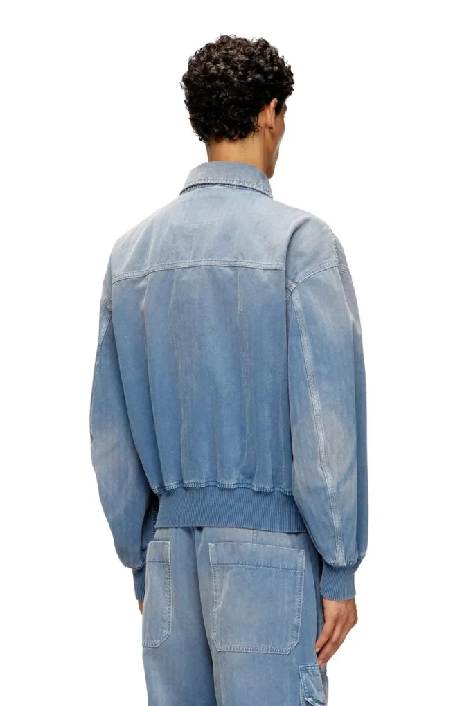 d-kurz Jacke aus farbigem Denim mit Fischgrätenmuster d-kurz Jacke aus farbigem Denim mit Fischgrätenmuster