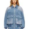 d-kurz Jacke aus farbigem Denim mit Fischgrätenmuster d-kurz Jacke aus farbigem Denim mit Fischgrätenmuster