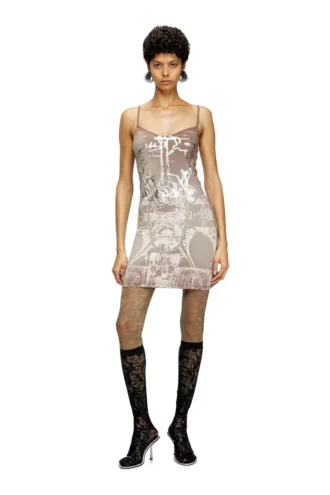 d-longy Minikleid mit Folienprint