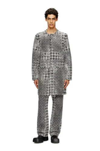 d-lot-fsh Mantel aus Prince-of-Wales-Jacquard-Denim