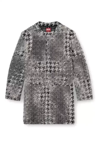 d-lot-fsh Mantel aus Prince-of-Wales-Jacquard-Denim