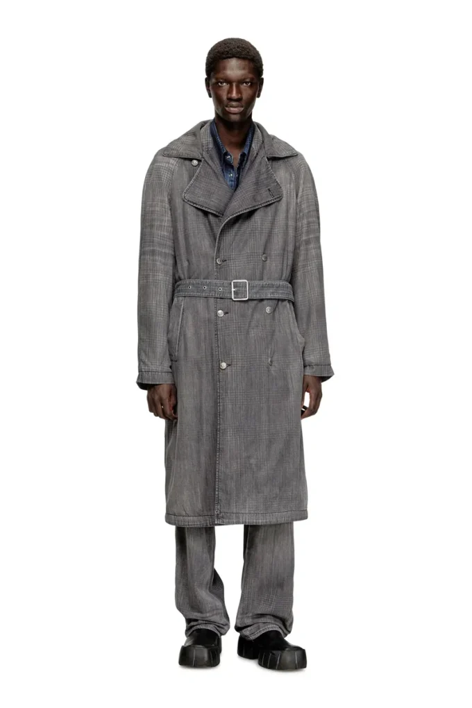 d-matthew-s Trenchcoat aus gemustertem Denim d-matthew-s Trenchcoat aus gemustertem Denim