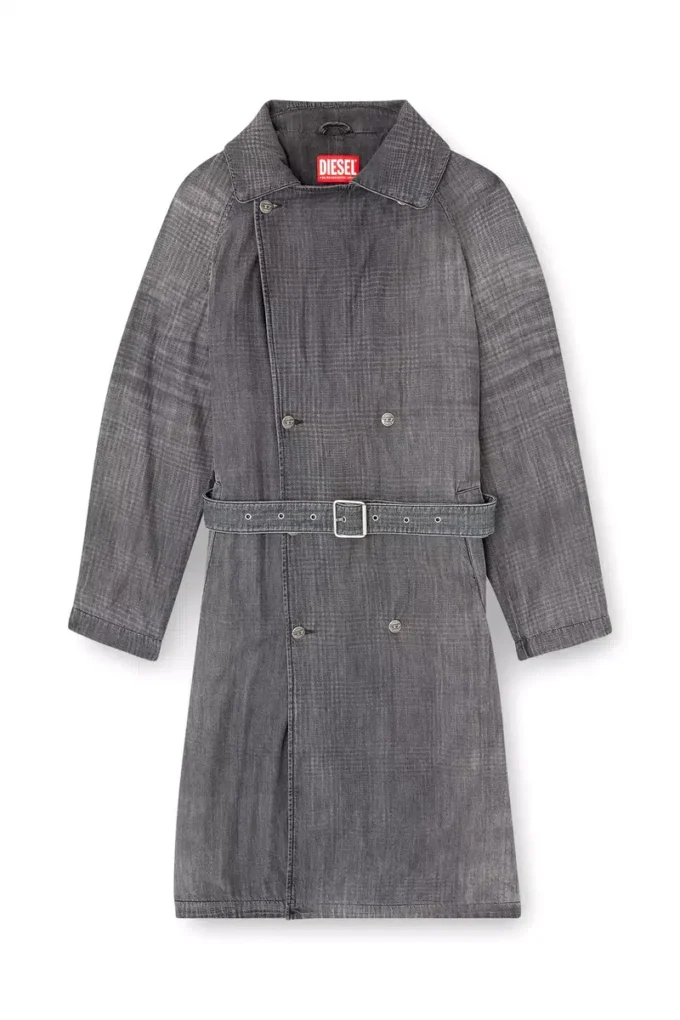 d-matthew-s Trenchcoat aus gemustertem Denim d-matthew-s Trenchcoat aus gemustertem Denim