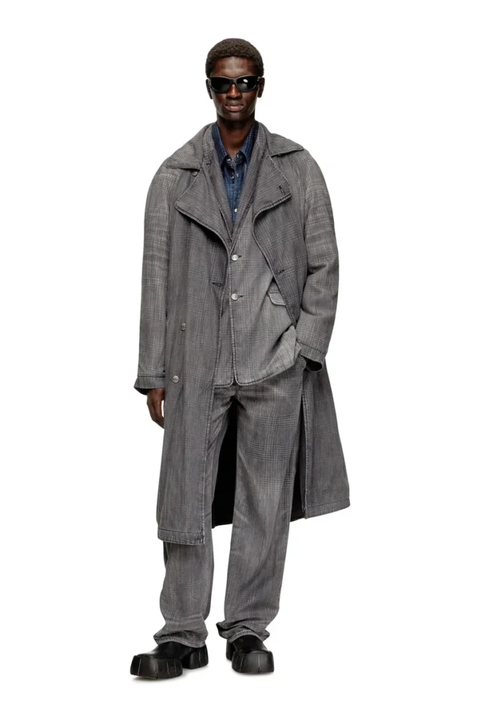 d-matthew-s Trenchcoat aus gemustertem Denim d-matthew-s Trenchcoat aus gemustertem Denim