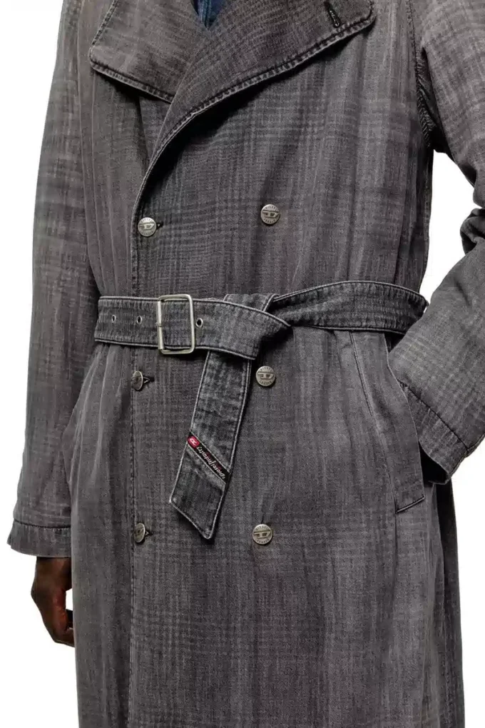 d-matthew-s Trenchcoat aus gemustertem Denim d-matthew-s Trenchcoat aus gemustertem Denim