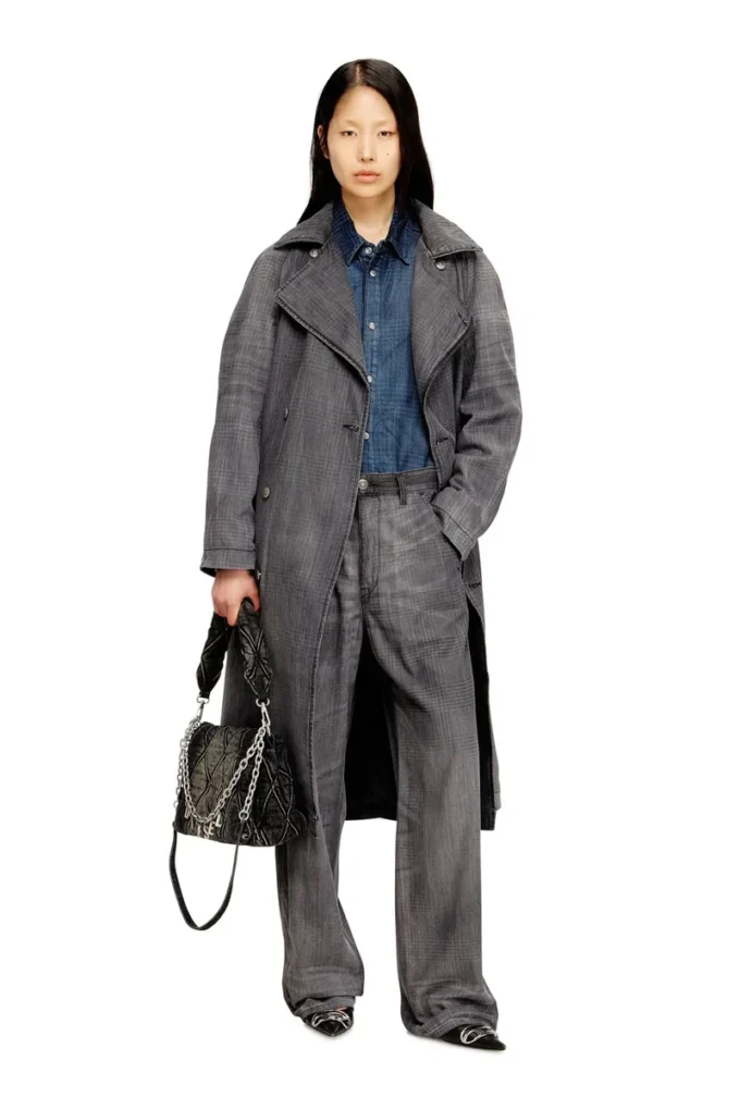 d-matthew-s Trenchcoat aus gemustertem Denim d-matthew-s Trenchcoat aus gemustertem Denim