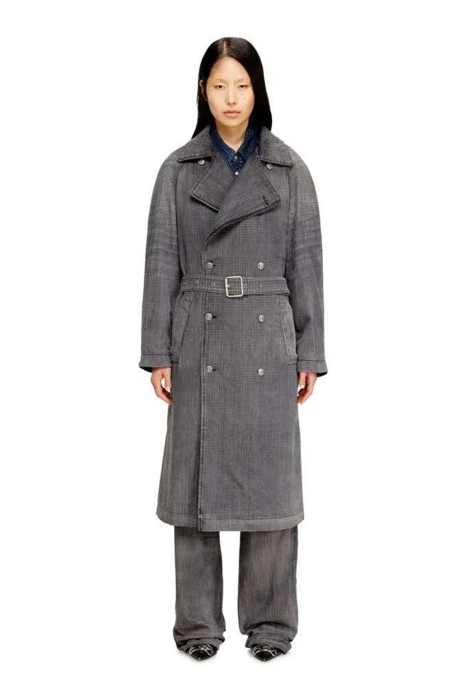 d-matthew-s Trenchcoat aus gemustertem Denim d-matthew-s Trenchcoat aus gemustertem Denim