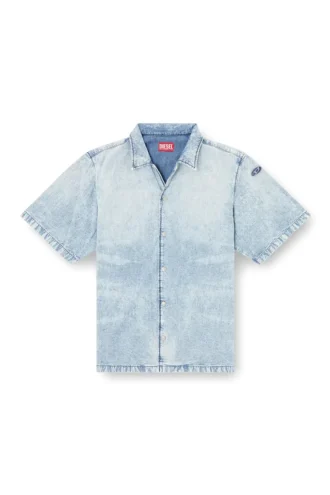 d-nabil-s4 Bowlinghemd aus marmoriertem Denim