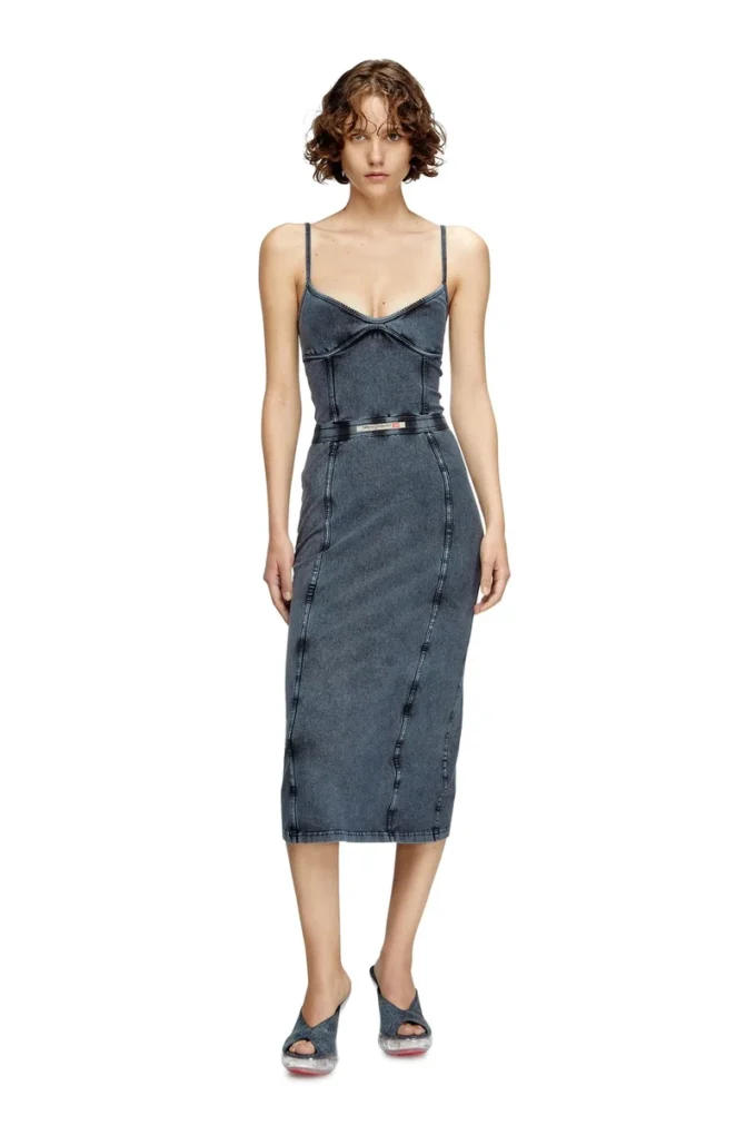 d-ony Midikleid aus Jersey in Denim-Optik d-ony Midikleid aus Jersey in Denim-Optik