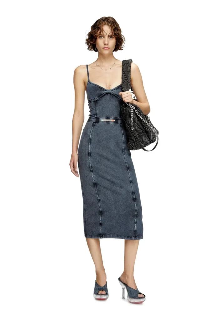 d-ony Midikleid aus Jersey in Denim-Optik d-ony Midikleid aus Jersey in Denim-Optik