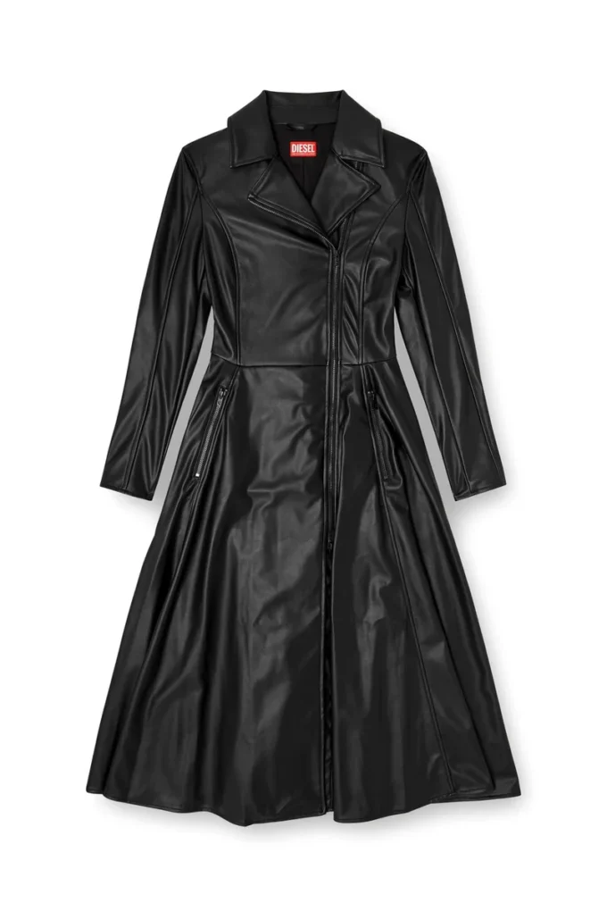 d-ragon Midi-Mantelkleid mit Biker-Details