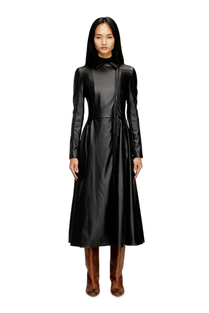 d-ragon Midi-Mantelkleid mit Biker-Details