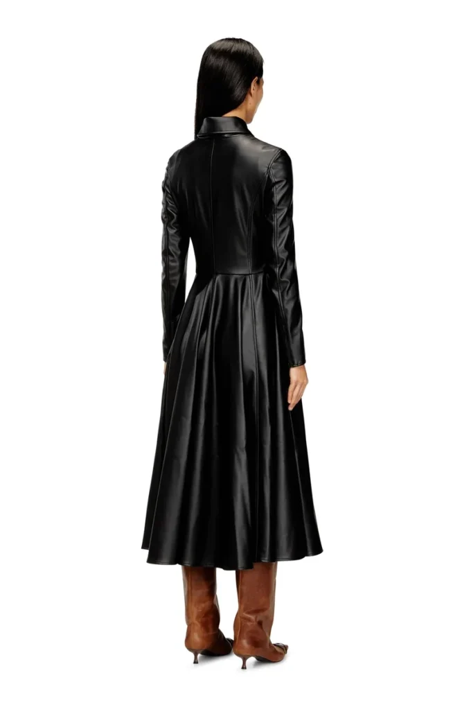 d-ragon Midi-Mantelkleid mit Biker-Details