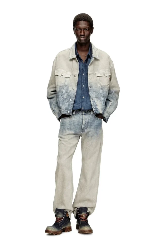 d-ranger Truckerjacke aus Prince-of-Wales-Jacquard-Denim d-ranger Truckerjacke aus Prince-of-Wales-Jacquard-Denim