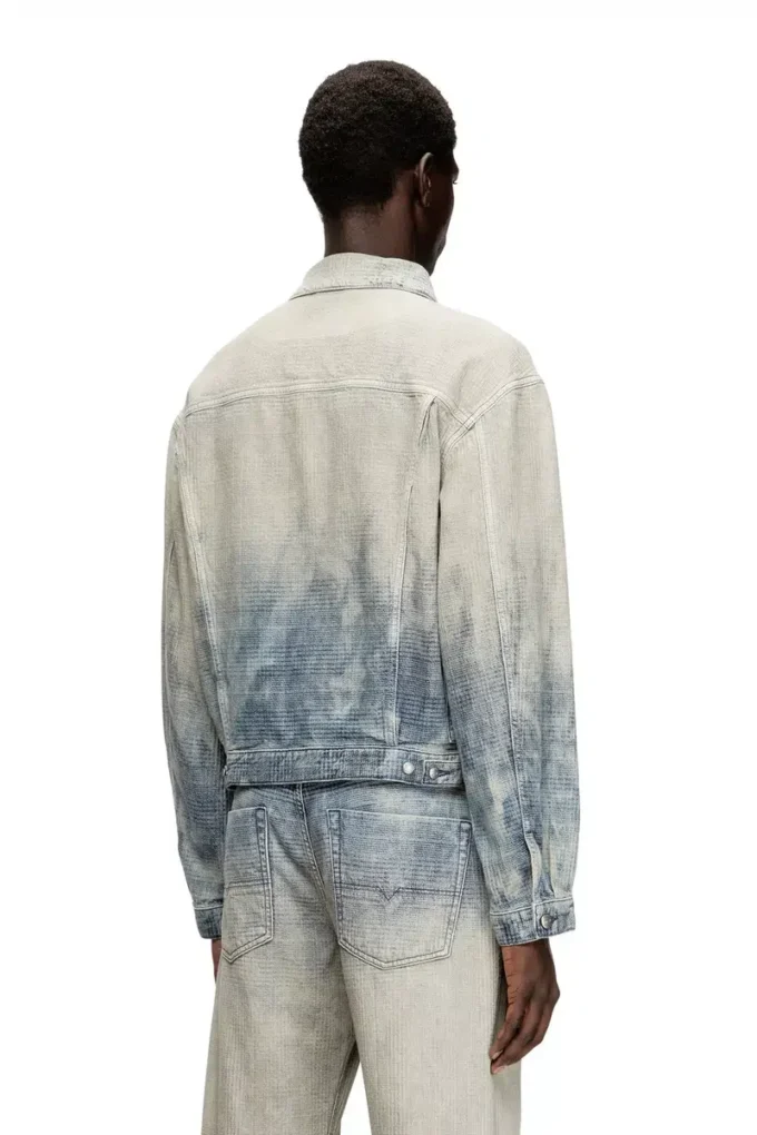 d-ranger Truckerjacke aus Prince-of-Wales-Jacquard-Denim d-ranger Truckerjacke aus Prince-of-Wales-Jacquard-Denim