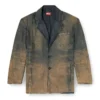 d-reg-s Blazer aus fließendem, meliertem Denim