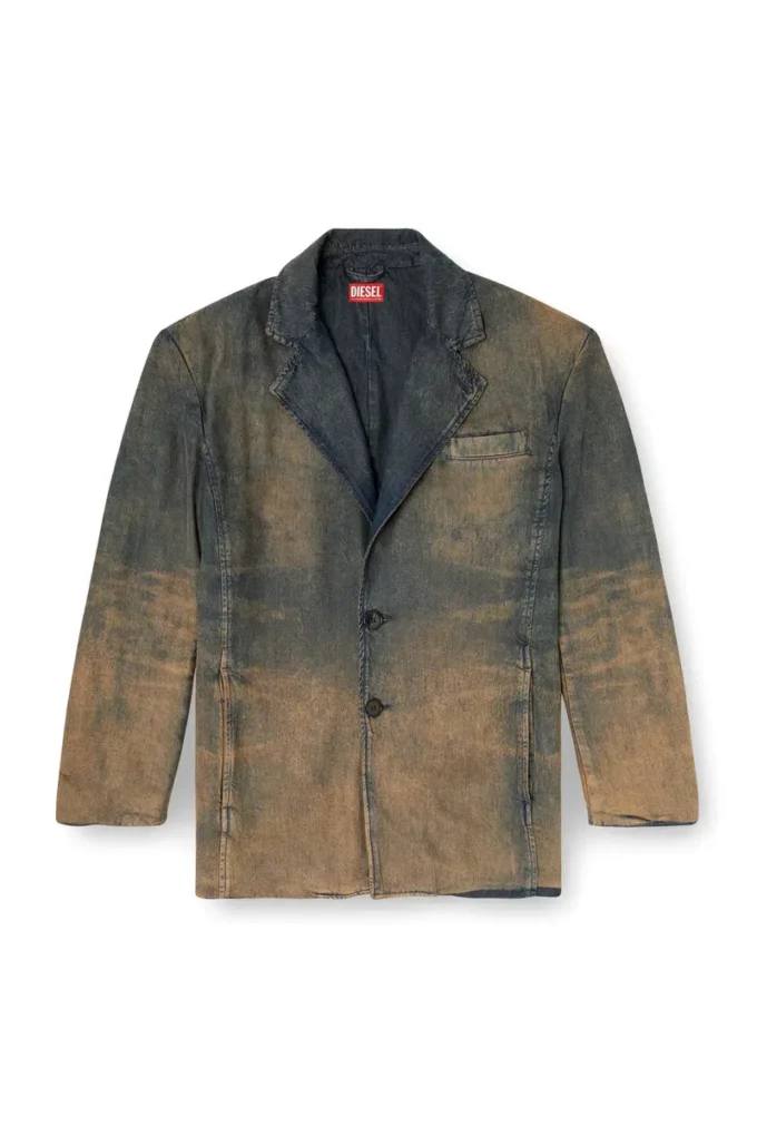 d-reg-s Blazer aus fließendem, meliertem Denim