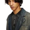 d-reg-s Blazer aus fließendem, meliertem Denim