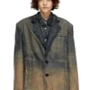 d-reg-s Blazer aus fließendem, meliertem Denim