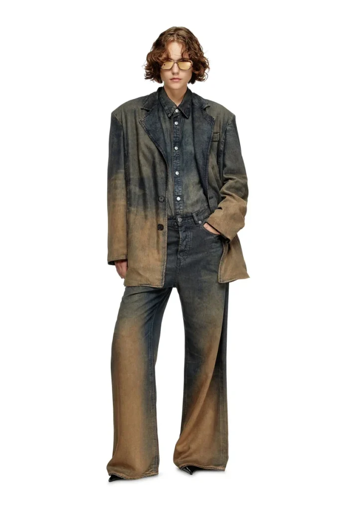 d-reg-s Blazer aus fließendem, meliertem Denim