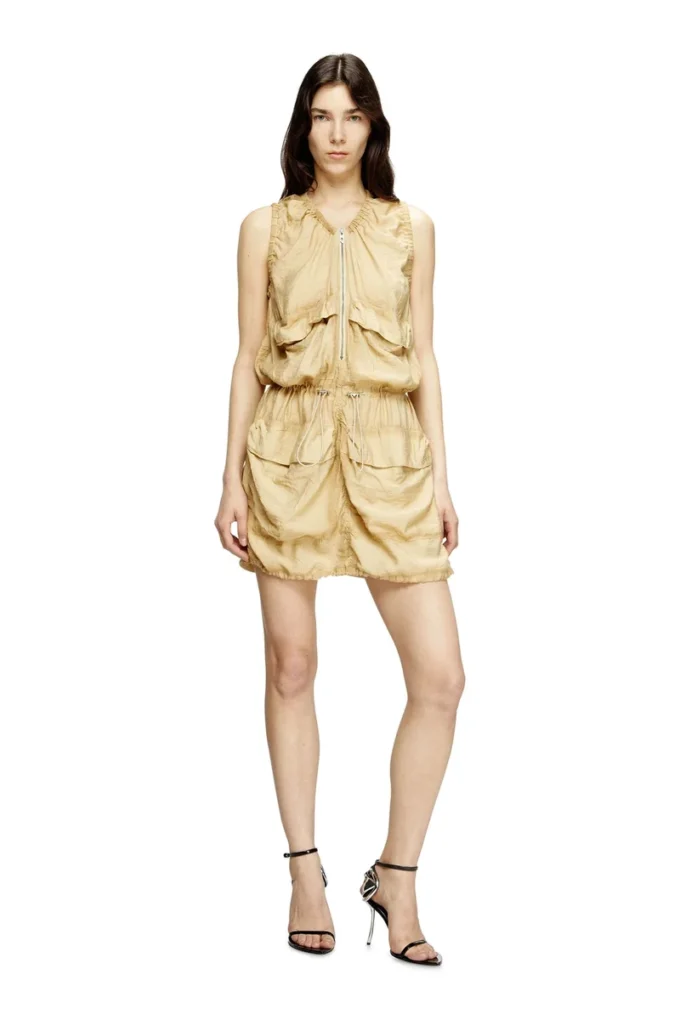 d-resden Cargo-Kleid aus behandelter Viskose-Nylon