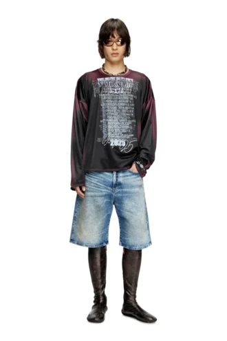 d-rixford-s Jeansshorts mit Songtext-Print
