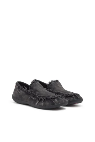d-shock moc D-Shock – Loafer aus Distressed-Denim