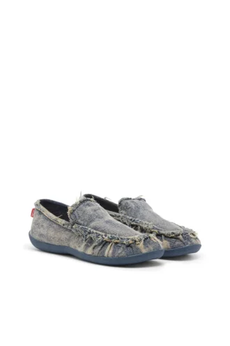 d-shock moc D-Shock – Loafer aus Distressed-Denim